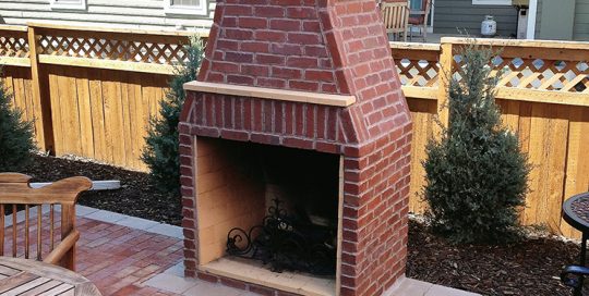 Backyard Brick Fire Place